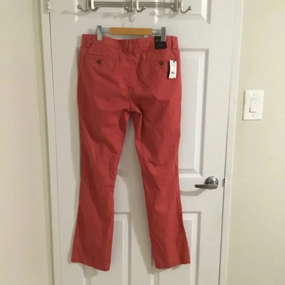 NWT Black Brown Tailored fit  chinos Pants Mineral Red 100% cotton W 32 L 34 - Picture 2 of 8